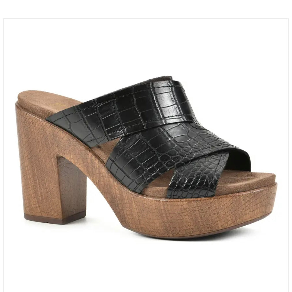 ALIVE Platform Slide Sandal Black Women's Heel Shoes