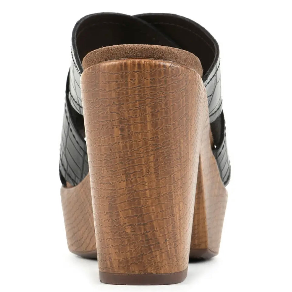 ALIVE Platform Slide Sandal Black Women's Heel Shoes