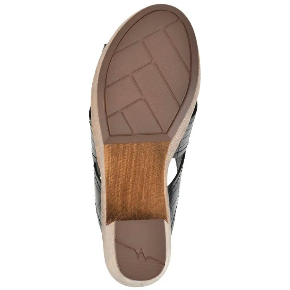 ALIVE Platform Slide Sandal Black Women's Heel Shoes
