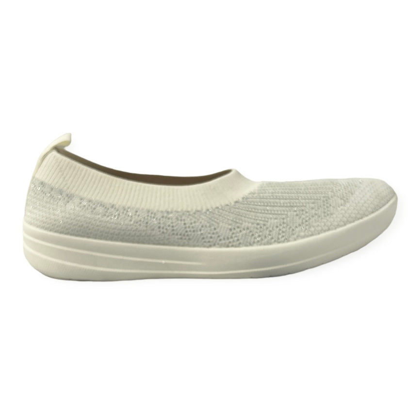 UBERKNIT Women's Slip On Ballerinas Flats Cream/Silver
