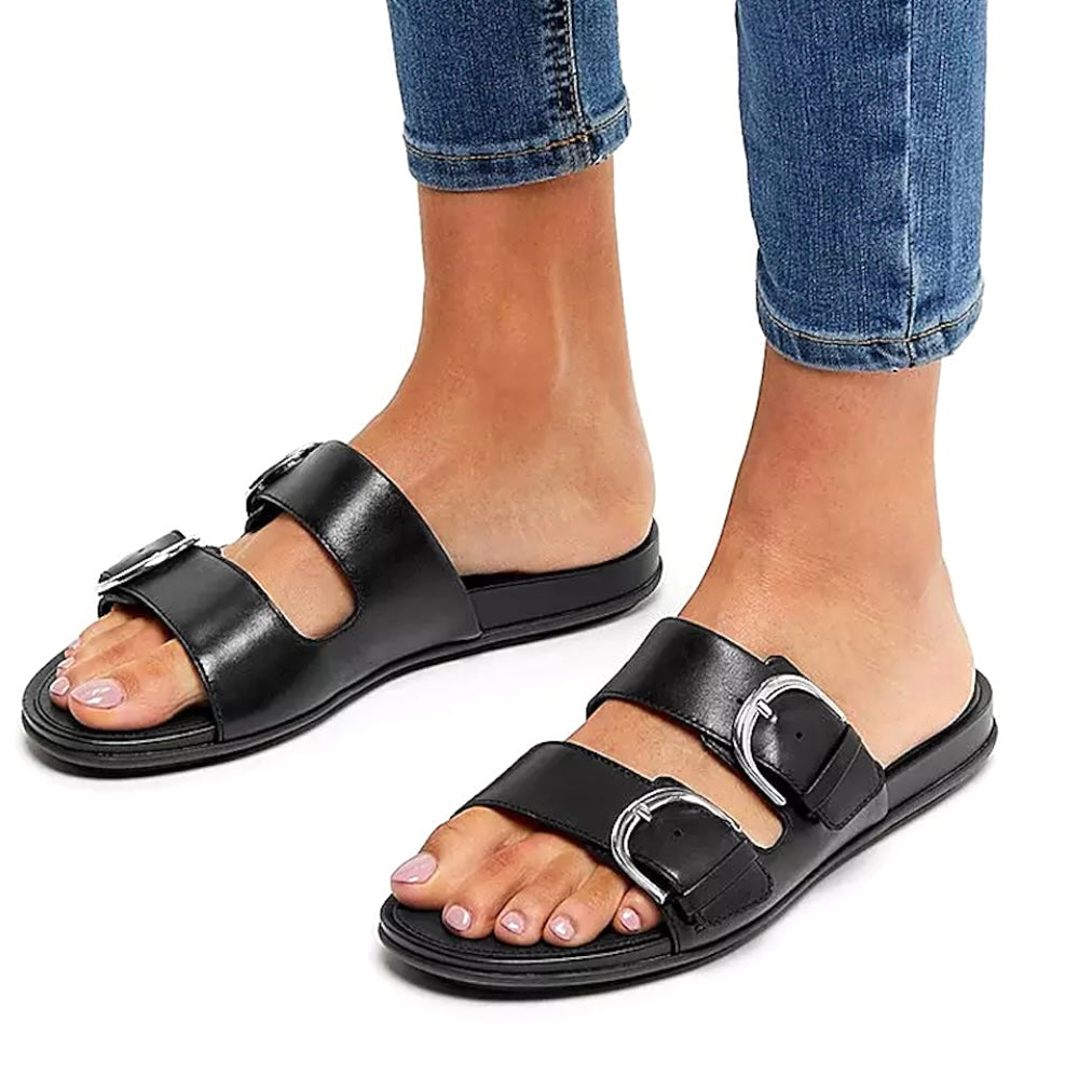 GRACCIE Women's Black Slide Sandals