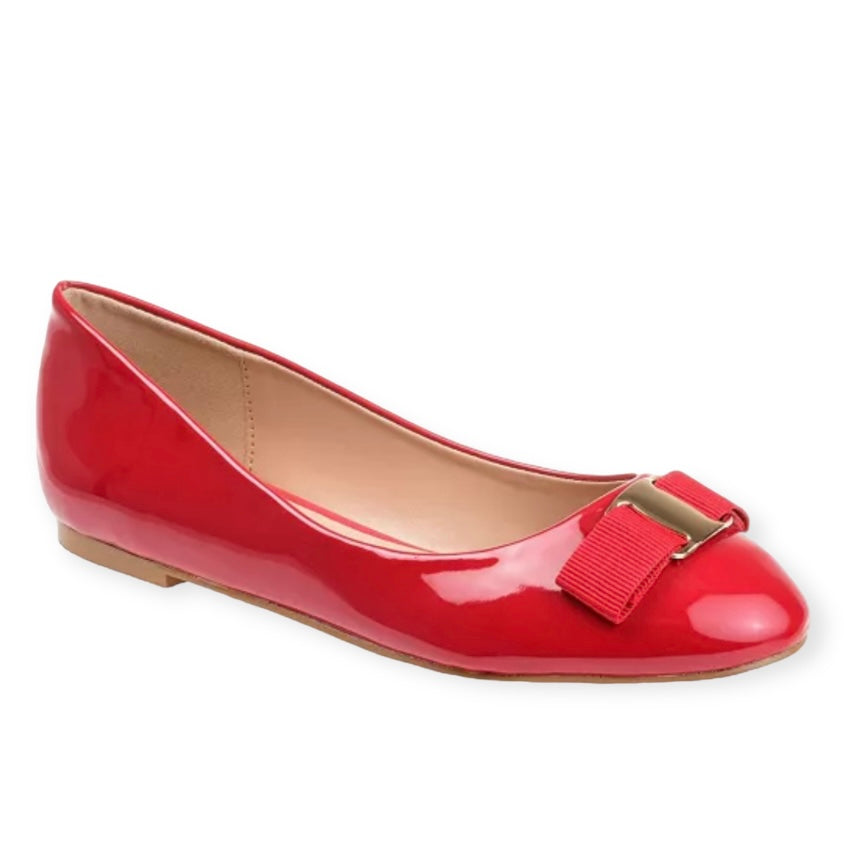 KIM Flat Red Patent Slip On Size 8 Women's Ballerinas Shoes