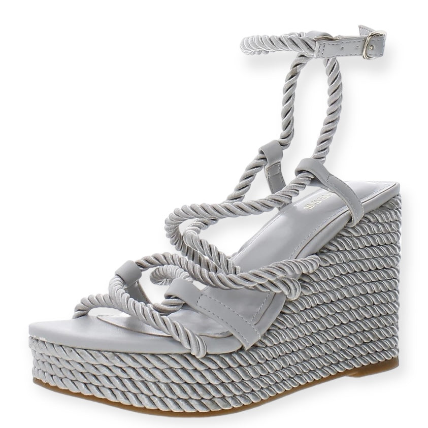 NATESHA Strappy Rope Wrapped Wedges Women's Sandals
