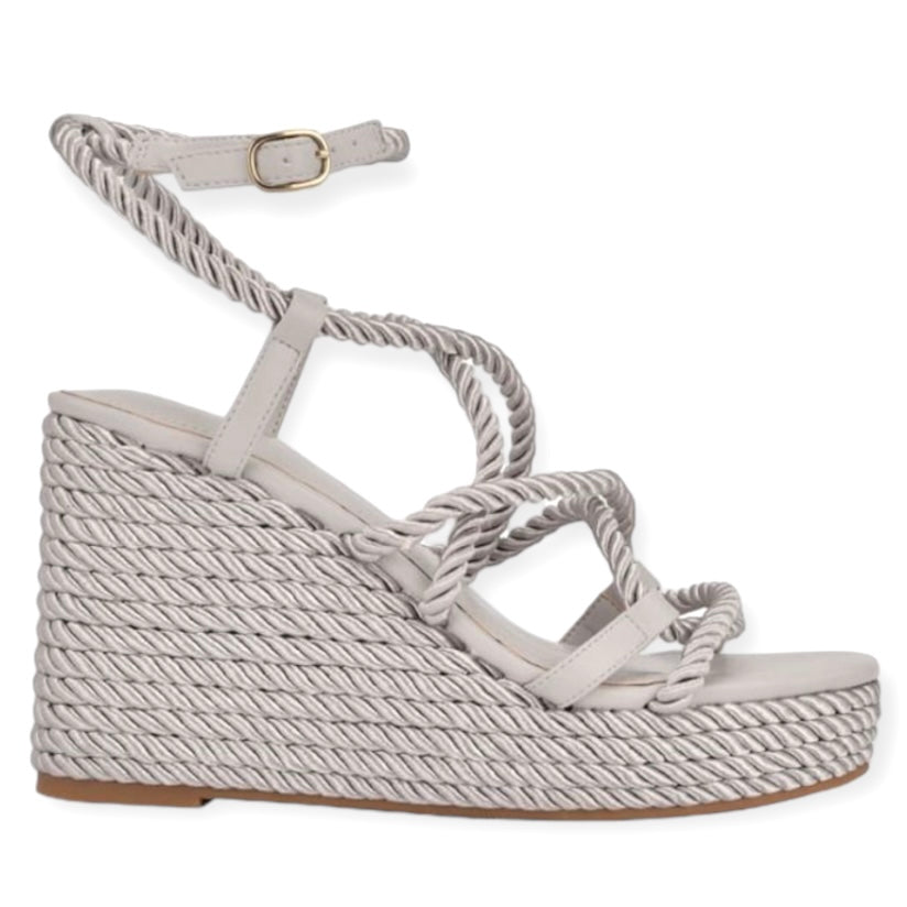 NATESHA Strappy Rope Wrapped Wedges Women's Sandals