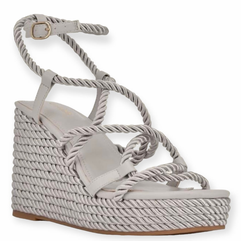 NATESHA Strappy Rope Wrapped Wedges Women's Sandals