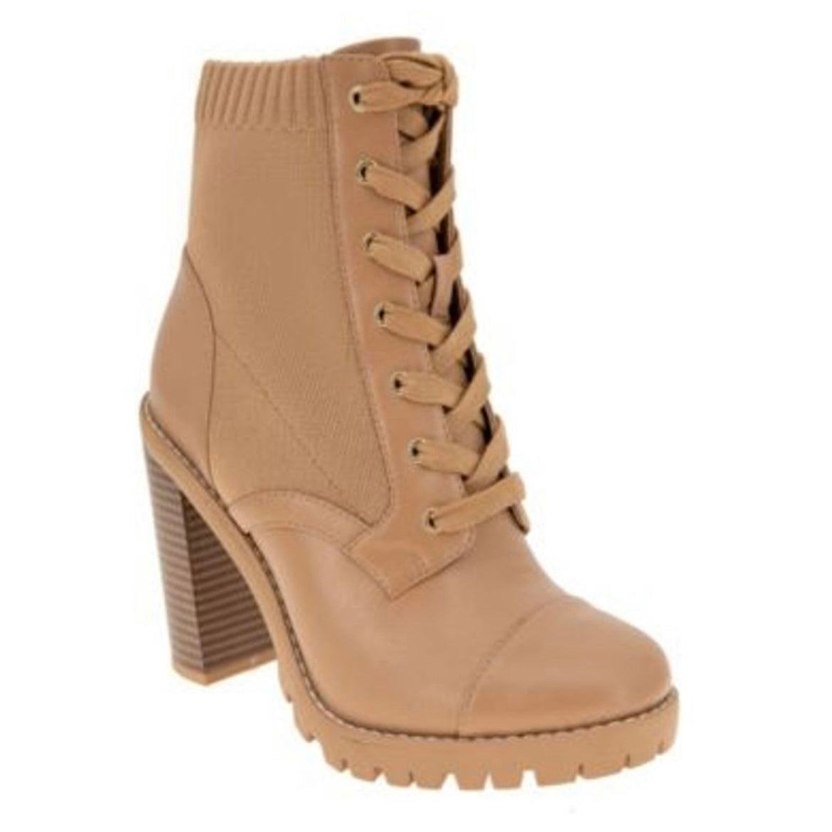 PILAS Lug Sole Booties Tan Size 7 Women's Ankle Boots