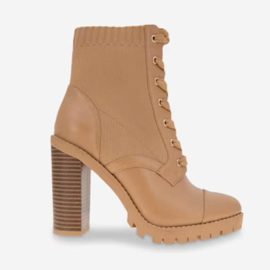 PILAS Lug Sole Booties Tan Size 7 Women's Ankle Boots
