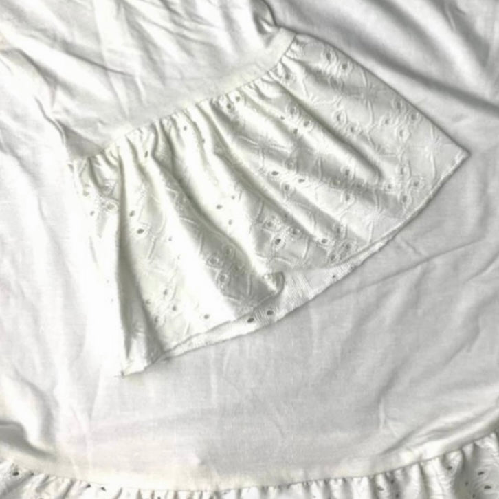 Women's Top Ruffled Eyelet 3/4 Sleeve Top Blouses
