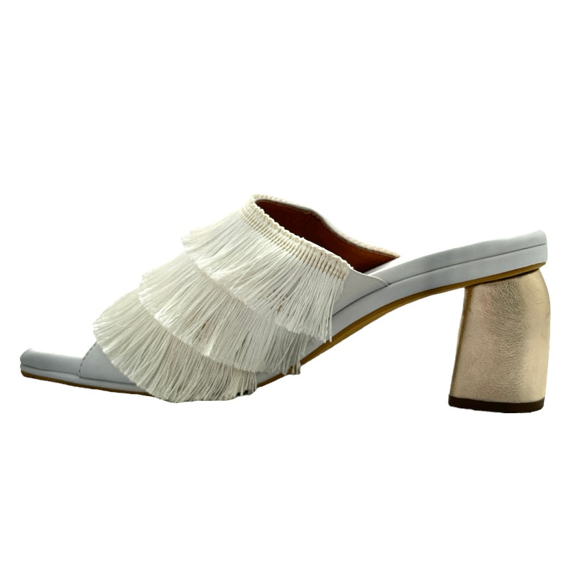 CHA CHA Fringe Block Heel Dress Sandals Women's Shoes