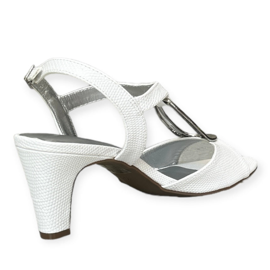 Women's DANEE Embossed Patent Dress Sandals White