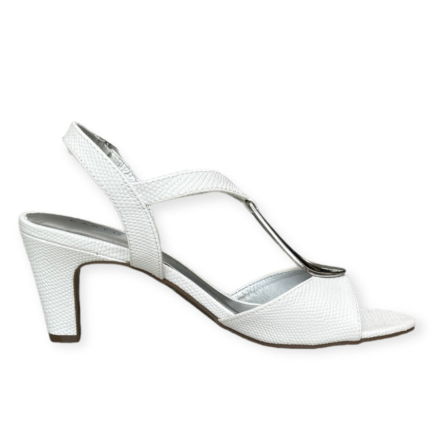Women's DANEE Embossed Patent Dress Sandals White