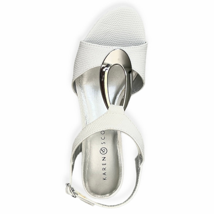 Women's DANEE Embossed Patent Dress Sandals White