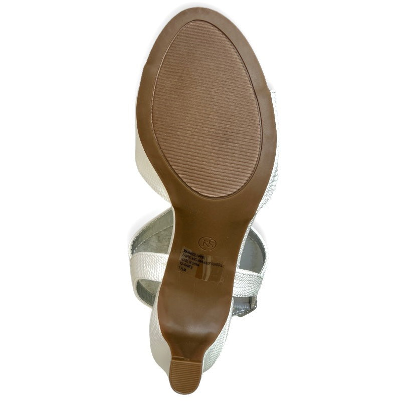 Women's DANEE Embossed Patent Dress Sandals White