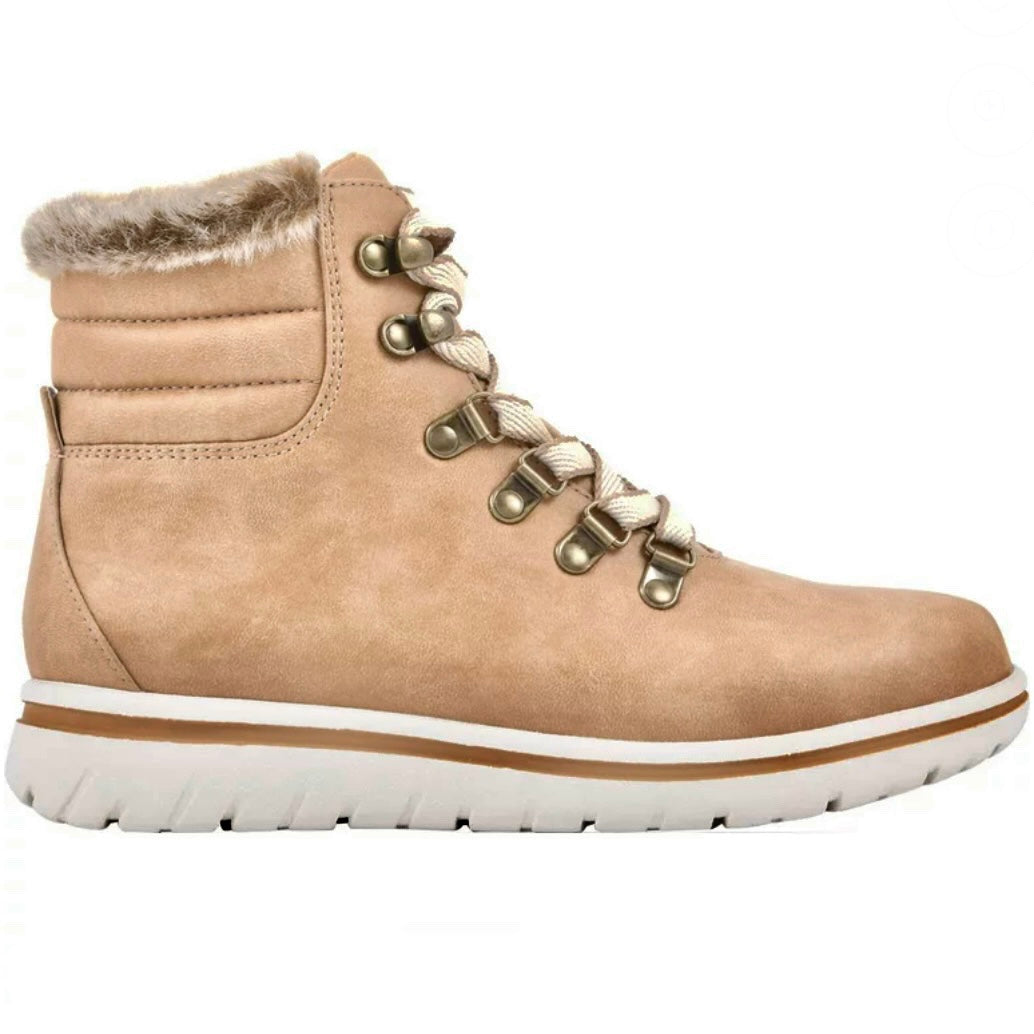 HALLETT Wheat Lace-Up Booties Women's Ankle Boots