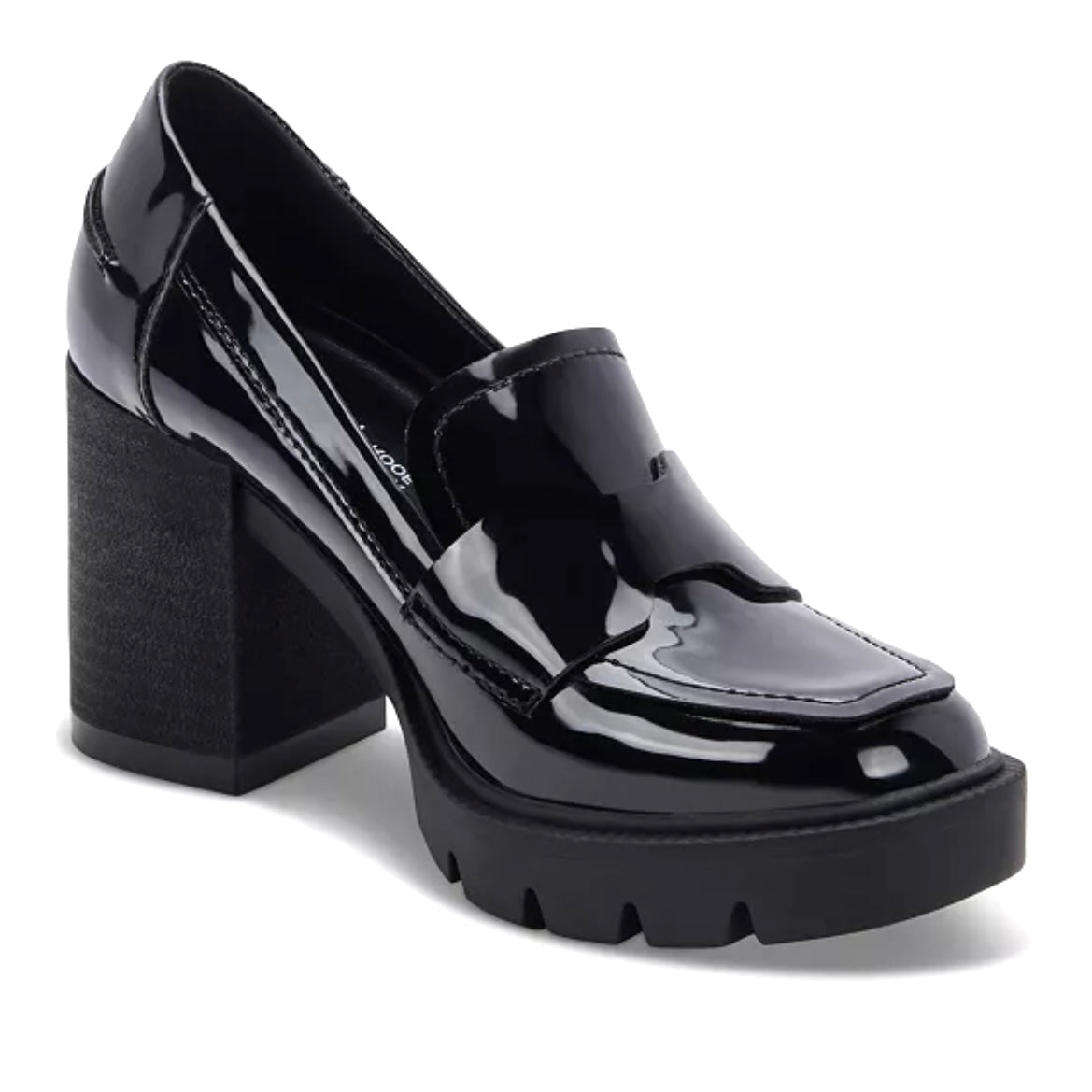 JONNIE Waterproof Block Heel Loafers Black Women's Shoes