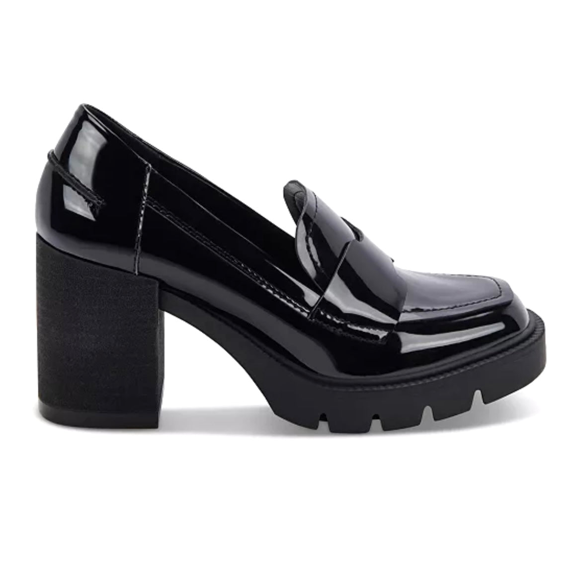 JONNIE Waterproof Block Heel Loafers Black Women's Shoes