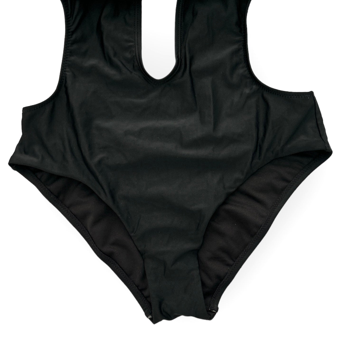 Core Solids Black Cowl Neck One-Piece Swimsuit Size S Women's Swimwear