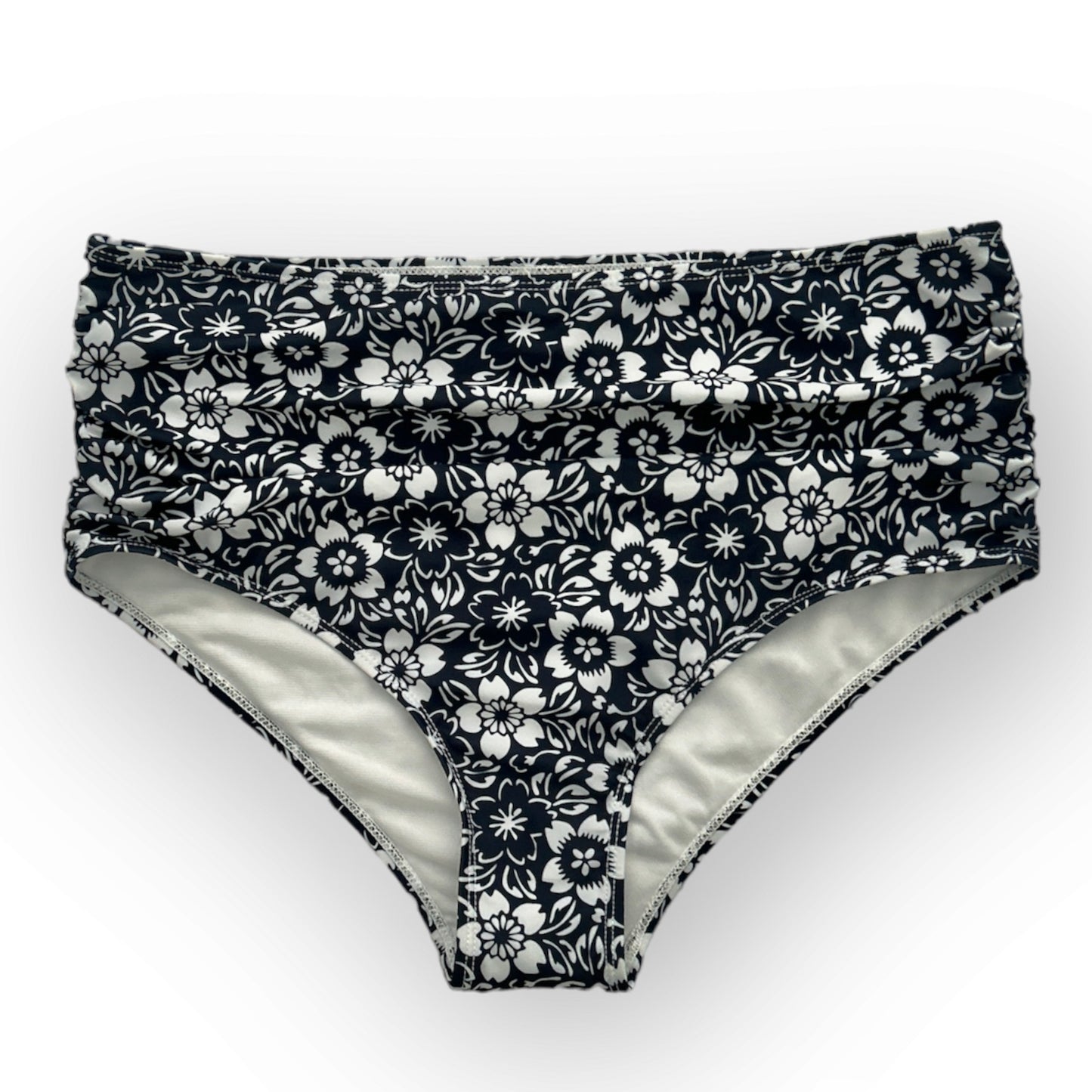 High Waist Shirred Bikini Bottom Women's Swimwear