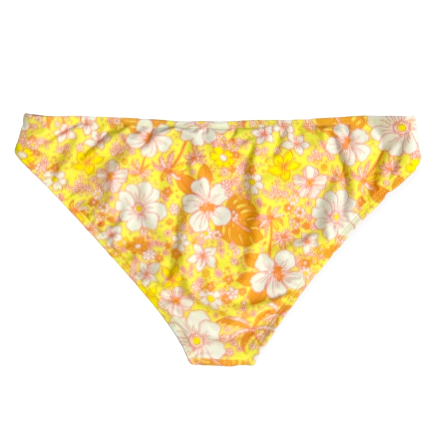 Floral Print Yellow/Orange Hipster Bikini Bottoms Size L Women's Swimwear