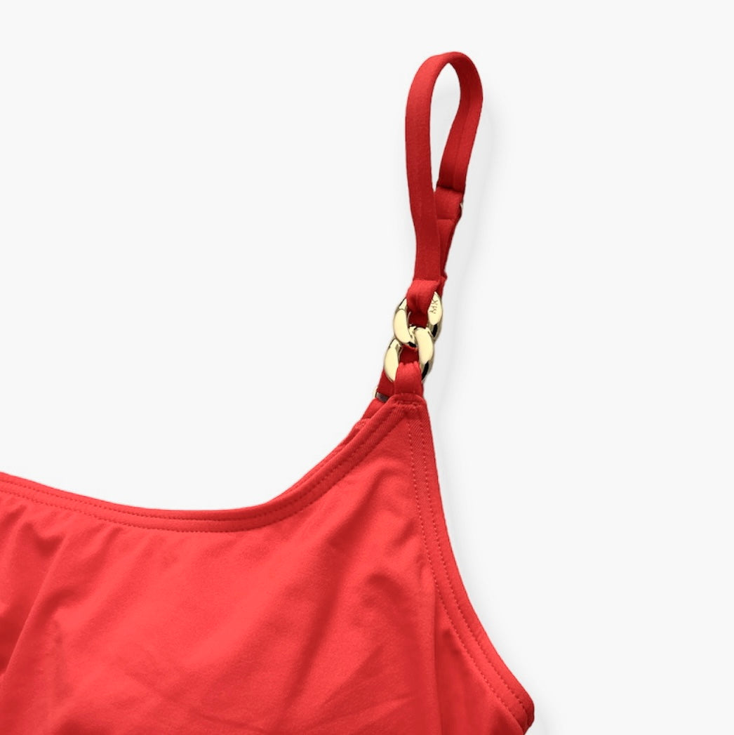 Iconic Solids Layered Underwire Tankini Swim Top Women's Swimwear