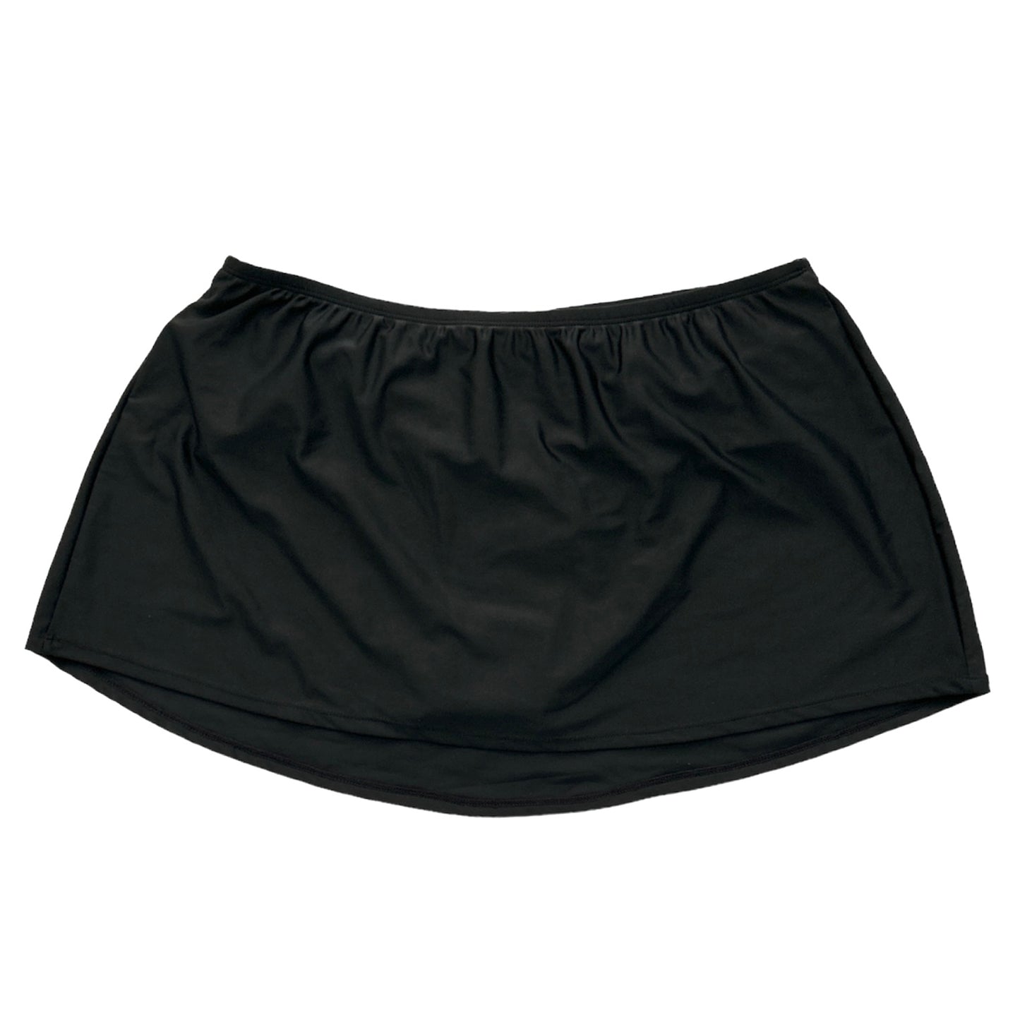 Plus Size Solid Skirted Swim Bottoms Black Women's Swimwear