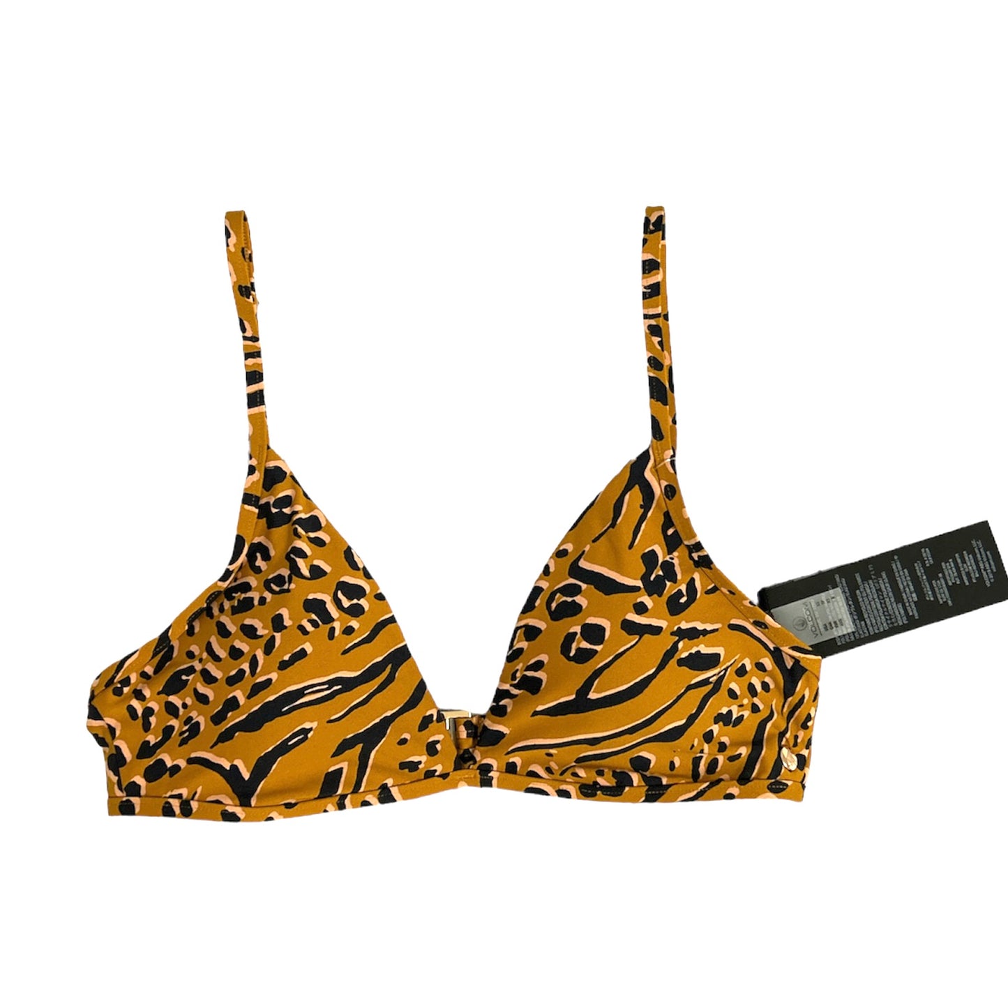 Running Wild V-Neck Bikini Top Animal Print Juniors XS Women's Swimwear