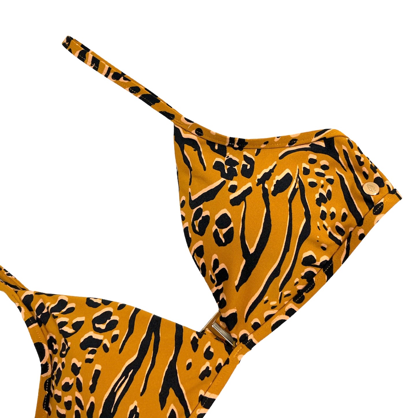 Running Wild V-Neck Bikini Top Animal Print Juniors XS Women's Swimwear