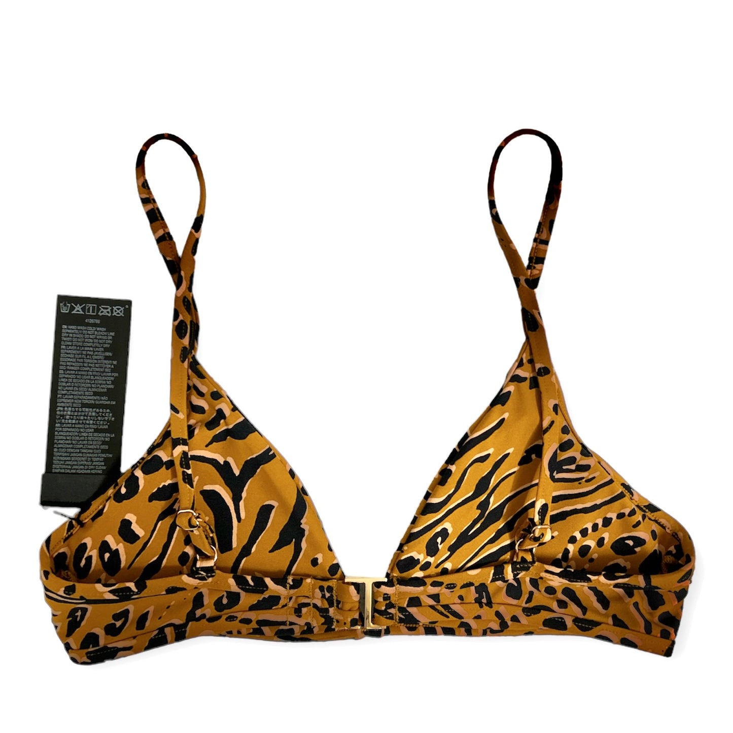 Running Wild V-Neck Bikini Top Animal Print Juniors XS Women's Swimwear
