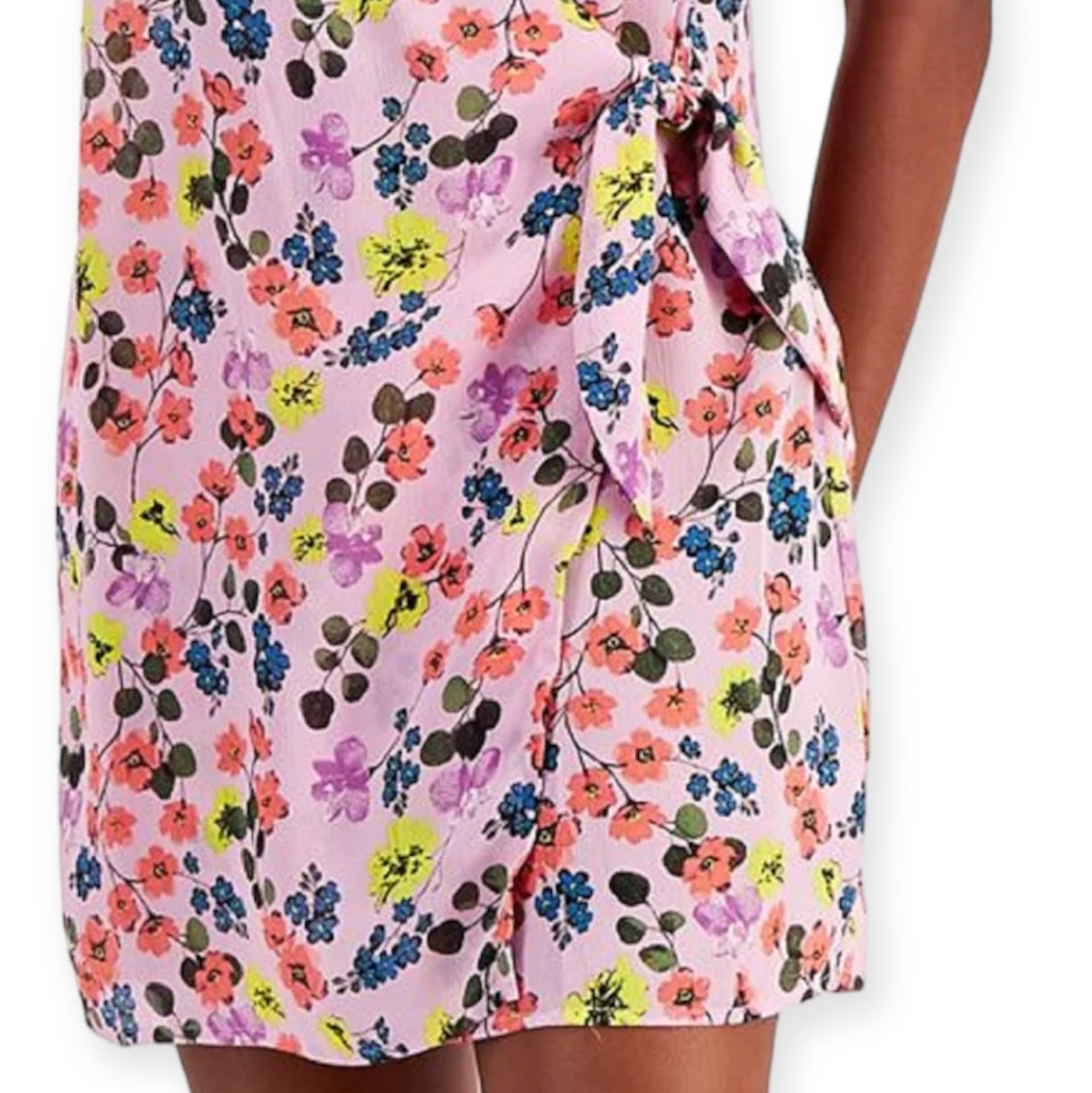 Tie-Front Faux-Wrap Dress Women's Cover Up