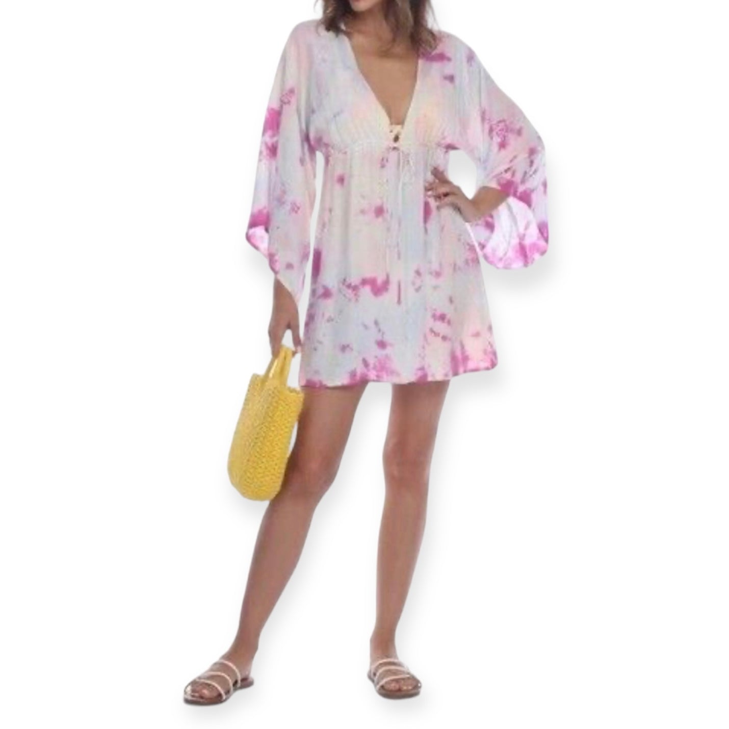 Tie-Dye Draw Waist Petunia Women's Cover Up