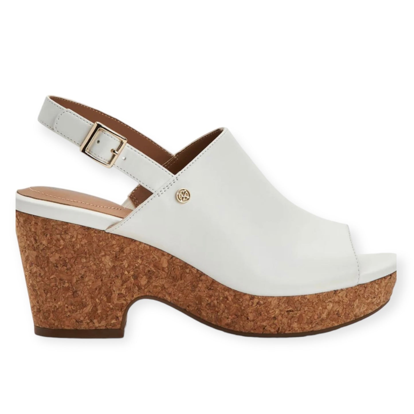 CELINAA White Cork-like Platform Size 9.5M Women's Sandals