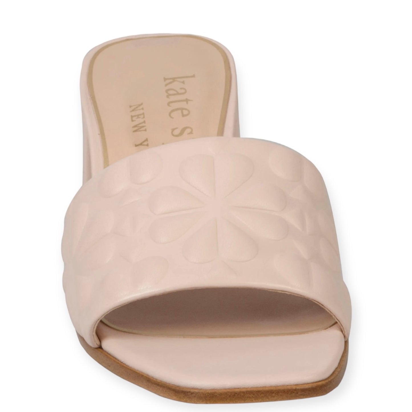 EMMIE Block Heel Slide Pale Dogwood Leather Size 7 Women's Sandals