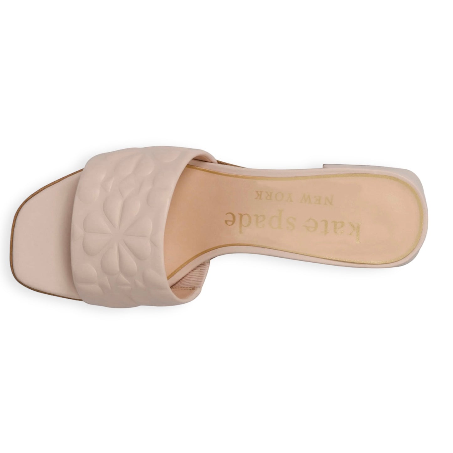 EMMIE Block Heel Slide Pale Dogwood Leather Size 7 Women's Sandals