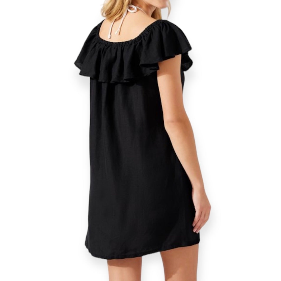 Ruffled Off-The-Shoulder Mini Dress Women's Cover Up