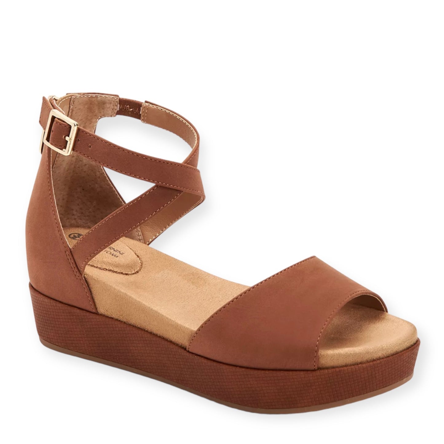ELLENAAP Wedge Heel Cognac Size 7 Women's Sandals