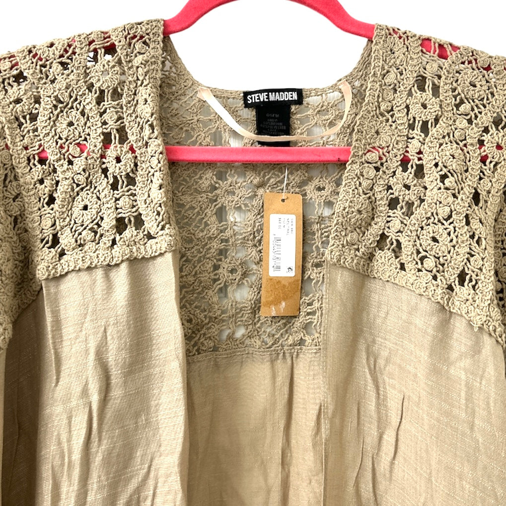 Crochet-Trim Kimono One Size Swim Women's Cover Up