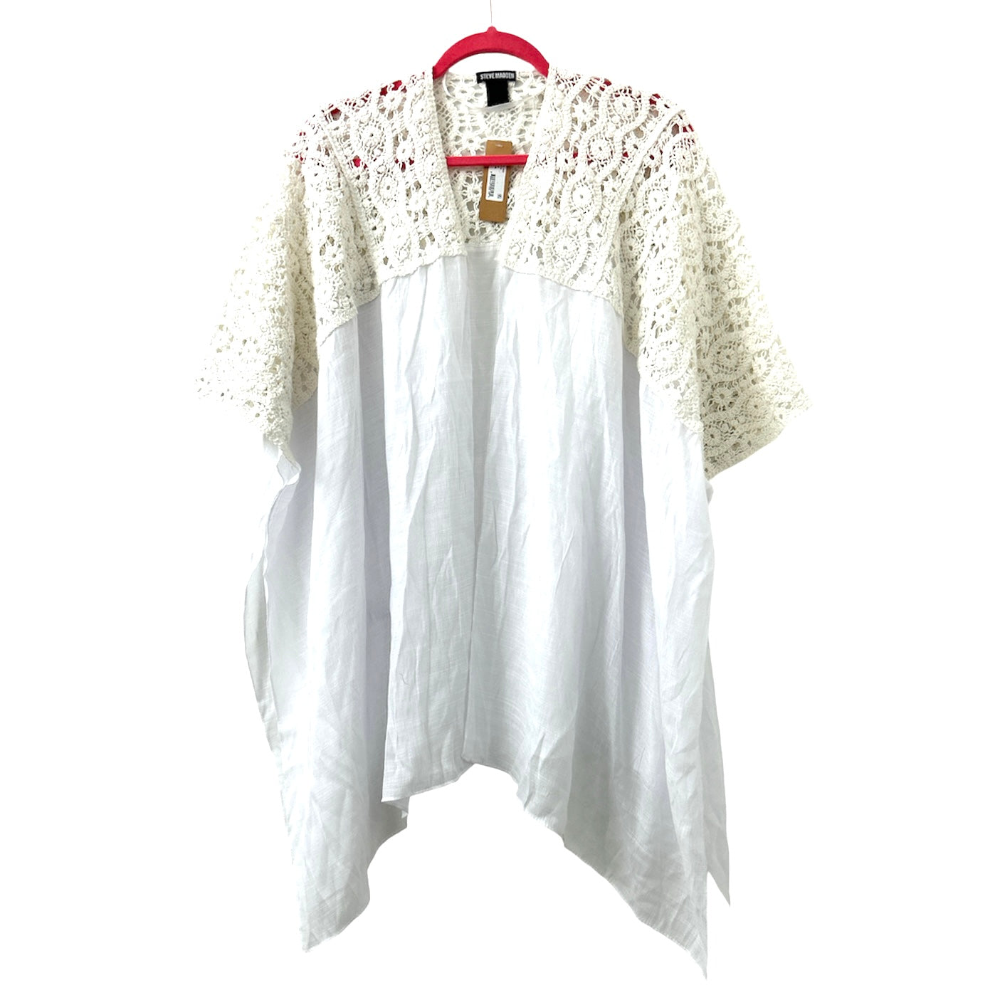 Crochet-Trim Kimono One Size Swim Women's Cover Up