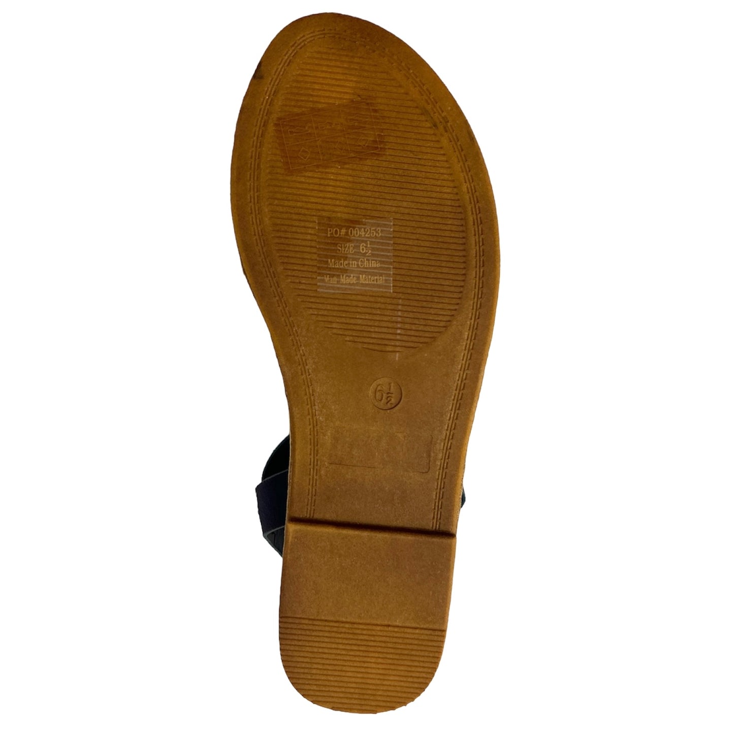 VASEK Women's Flats Thong Sandals Blue Faux Leather 6.5 M