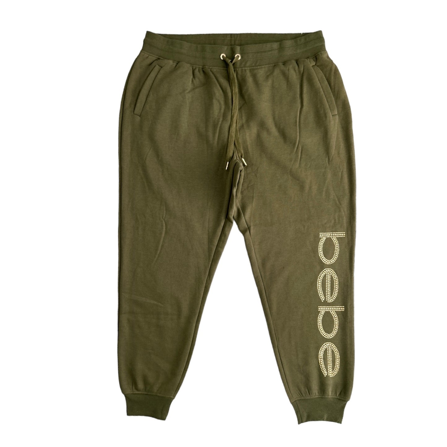 Women's Fleece Plus Size Drawstring Waist Olive Jogger