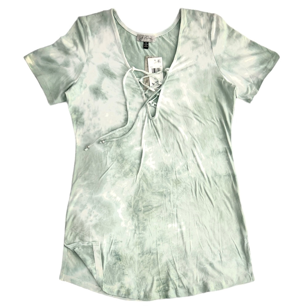 Tie-Dyed Print Lace-Up Mini Dress Cover-Up