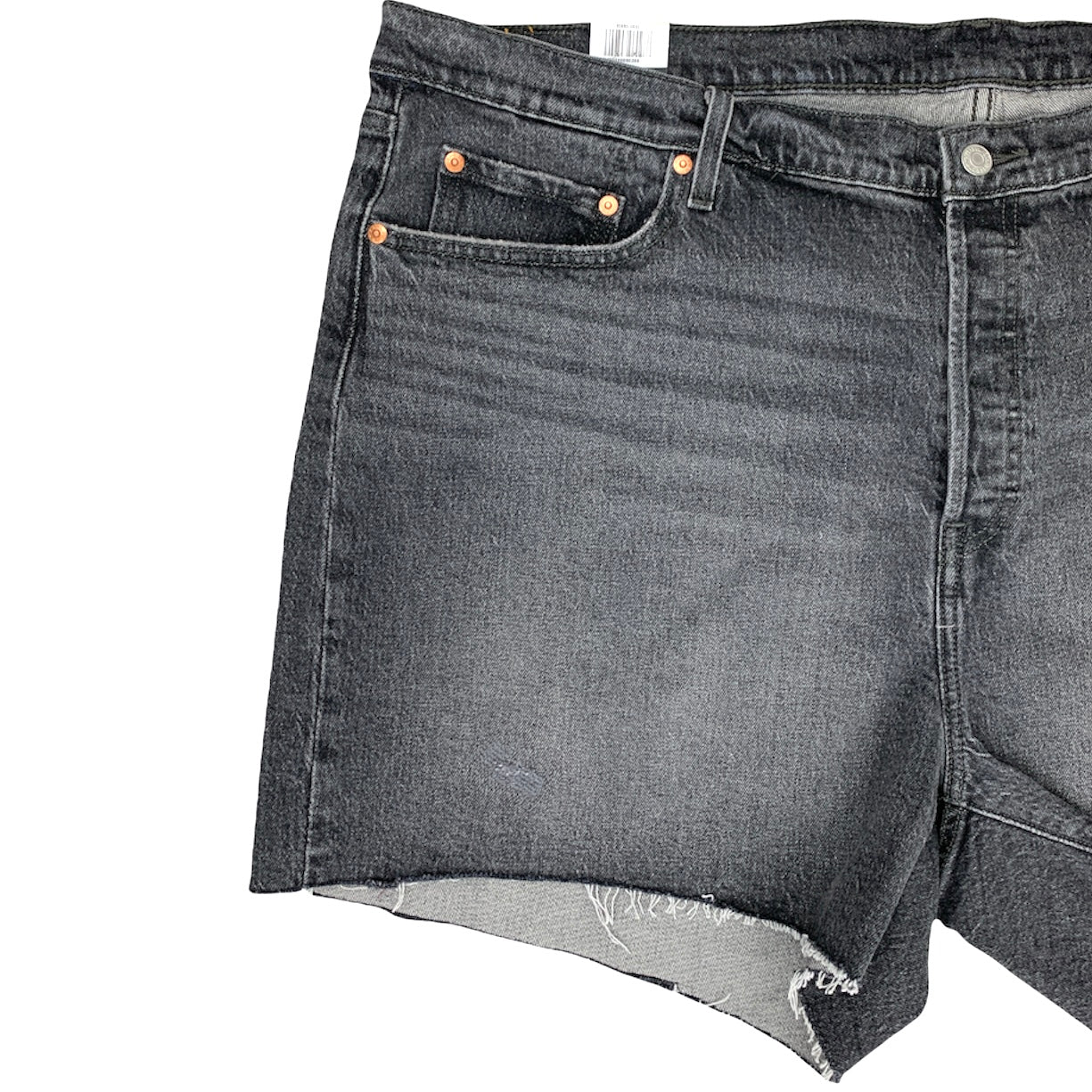 Black Denim Stretch Destroyed Plus Size 24 Women's Short