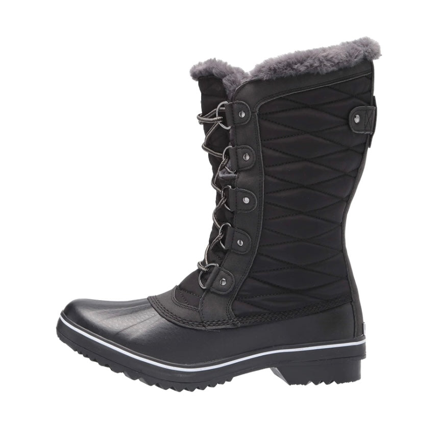Chilly Black WaterProof Round Toe Lace Up Women's Winter Boots