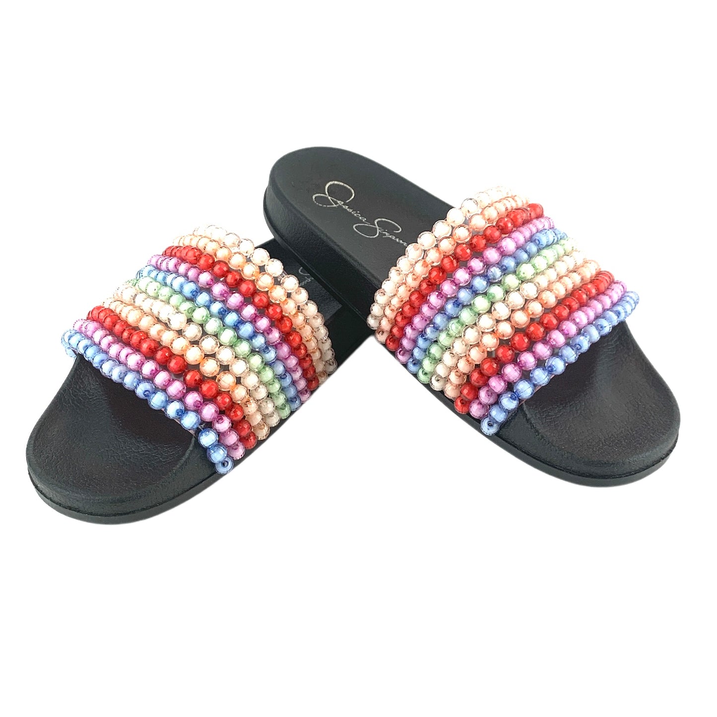 SAYCIE Clear/Rainbow Size 7 Slip On Flats Flip Flop Women's Sandals
