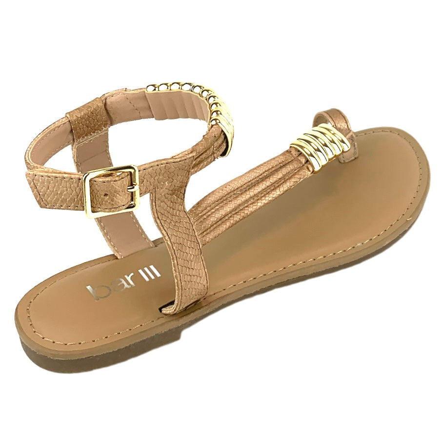 VELLAP Blush Ankle Strap Toe Ring Size 6M Flats Women's Sandals