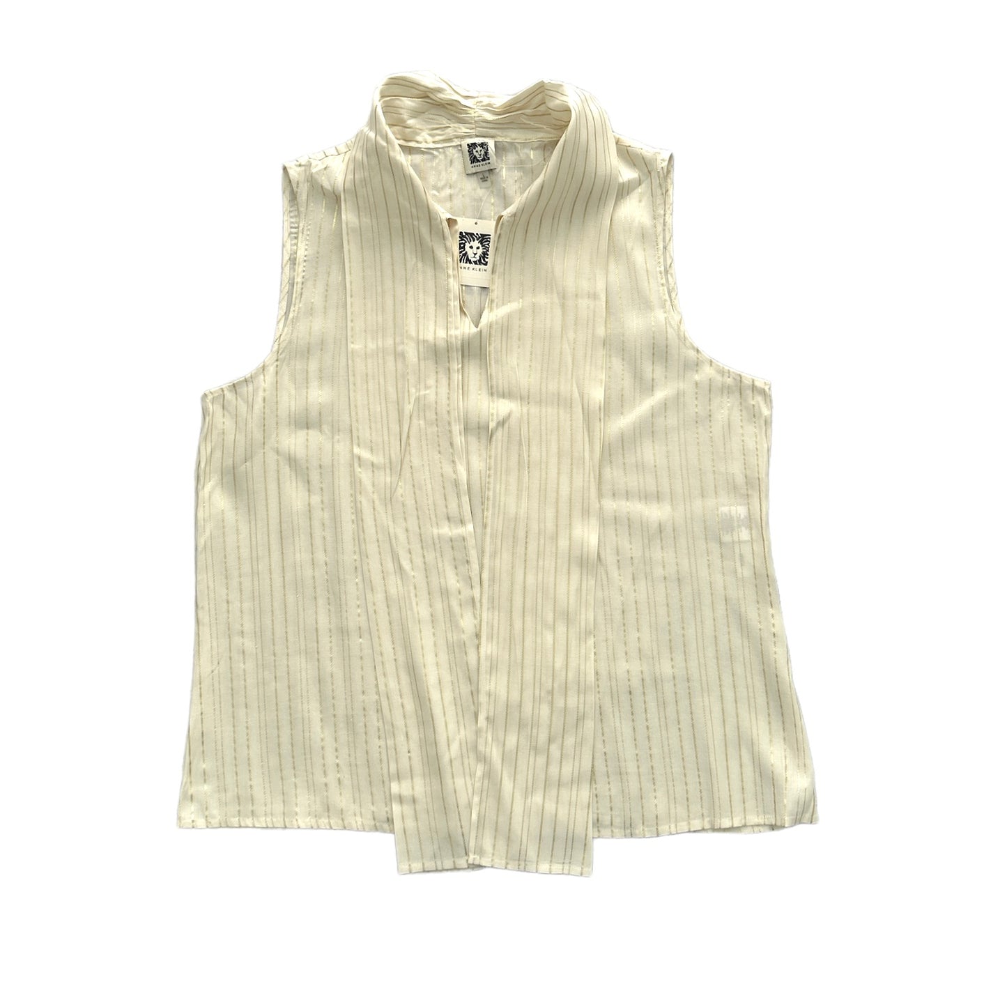 Women's Tie Neck Sleeveless Blouse Stripe loose Tops
