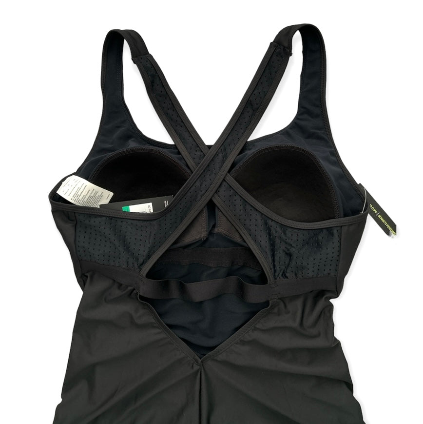 NESSA150 Hydralock Black One-Piece Swimsuit Square Neck Women's Swimwear