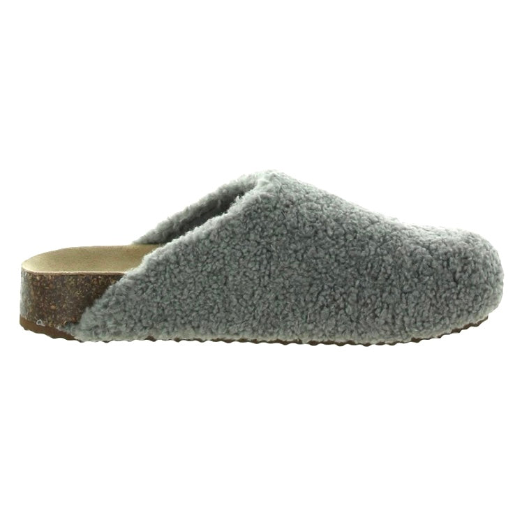 VESA Gray Faux Fur Slip On Round Toe Slipper Women's Clogs