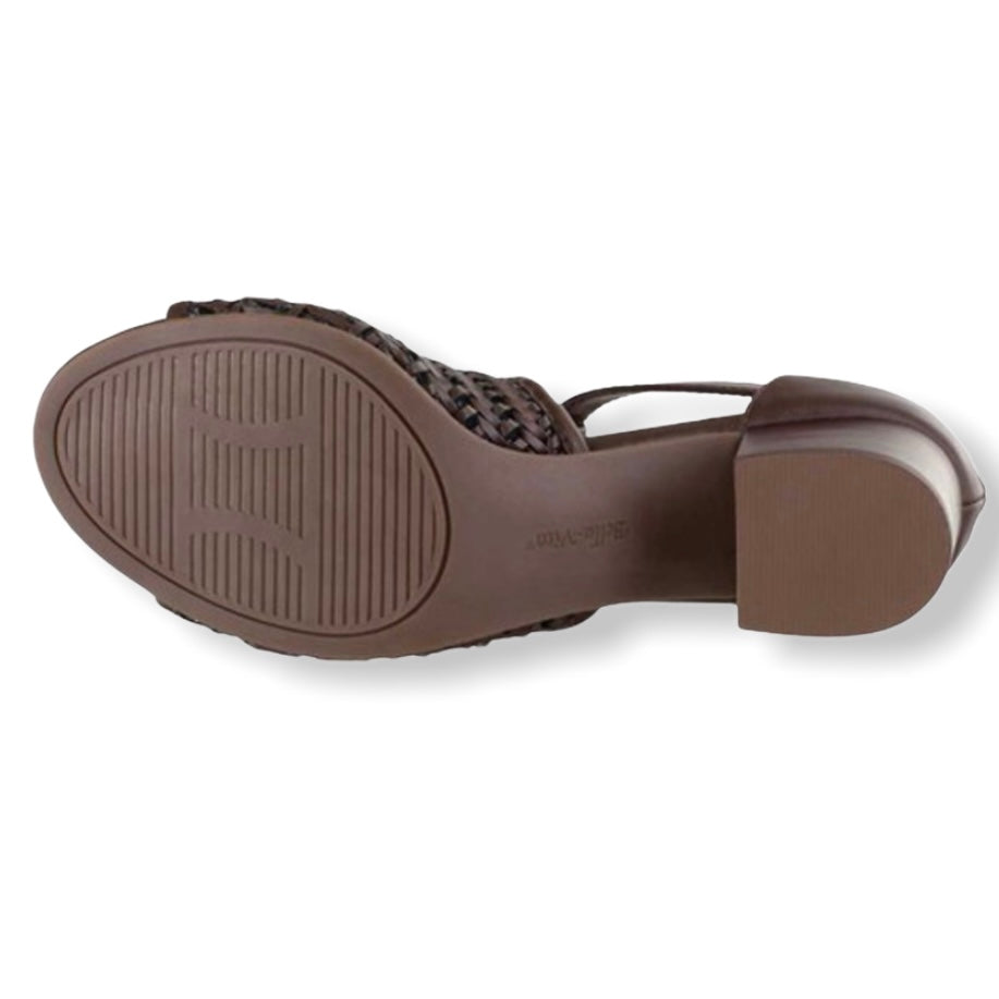 Ripley II Brown Faux Leather Block Heel Size 10M Ankle Strap Women's Sandals