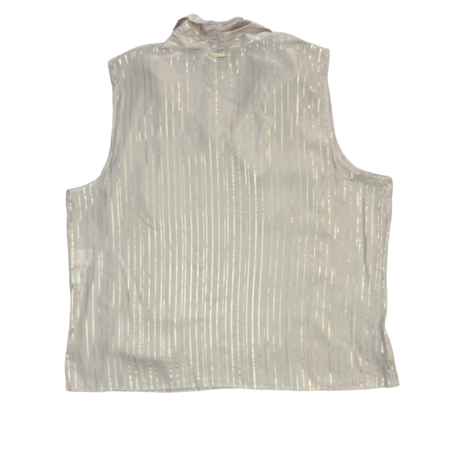 Tie Neck Sleeveless Stripe loose Tops Women's blouse
