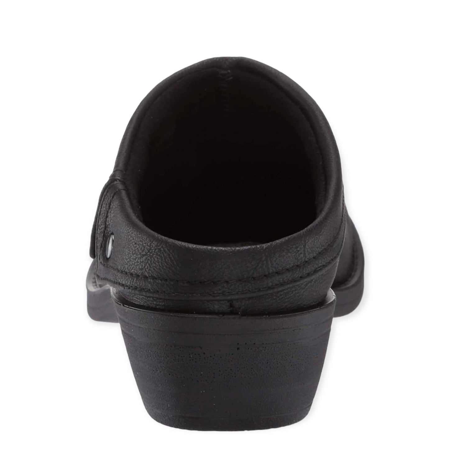 BECCA Comfort Black Slip On Round Toe Block Heel Women's Clogs